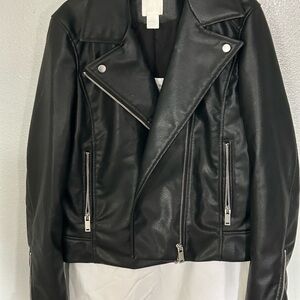 H & M faux leather ( feels fantastic) biker jacket